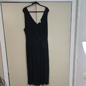 Ava & Viv Black Sleeveless Jumpsuit 3X